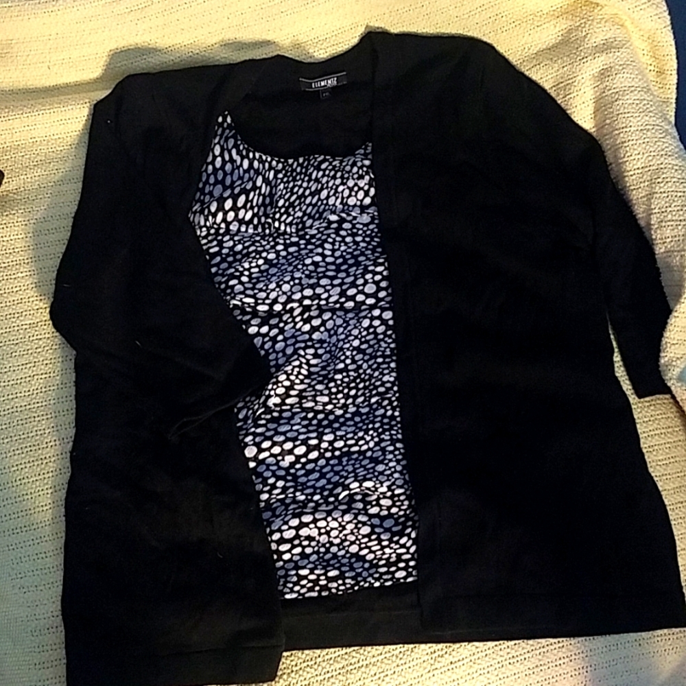 Elementz petite xl half sleeve sweater with tank attached